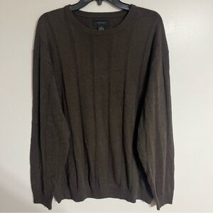 Men's Axist‎ Brown Rib Stitch Sweater Size XL Cotton Rayon Soft Stretch Classic